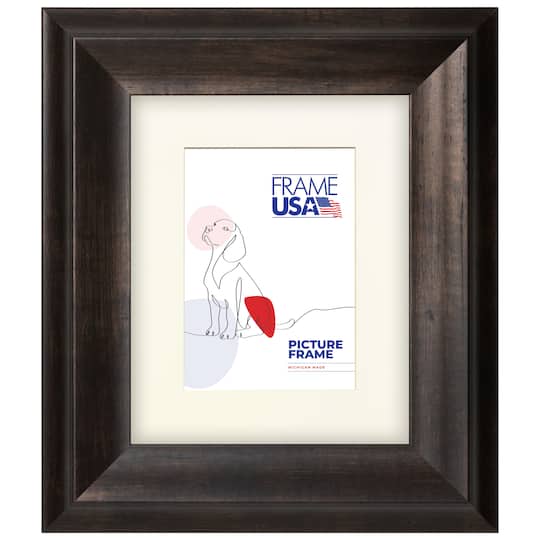 Frame USA Verona Wide Espresso Single Image Picture Frame with Mat